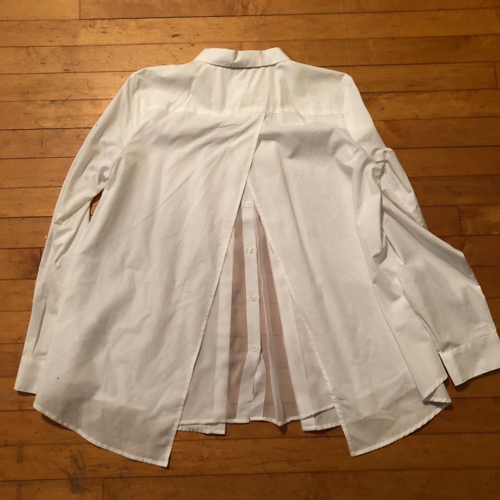 BR Chiffon Layered Button Down
